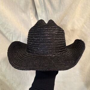 Free People Black Straw Hat